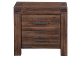 3F4181 Meadow Two Drawer Solid Wood Nightstand In Brick Brown