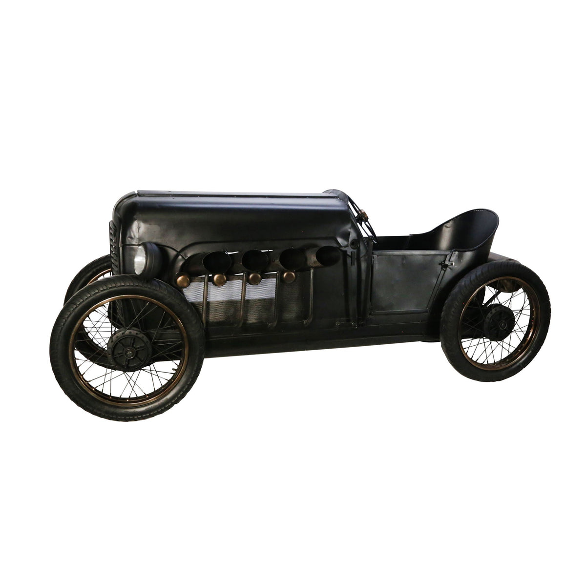 Metal Race Car Wine Rack 41" - Black
