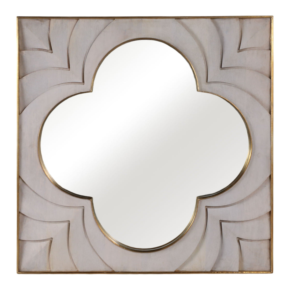 35" x 35" Havasu Wood And Brass Wall Mirror