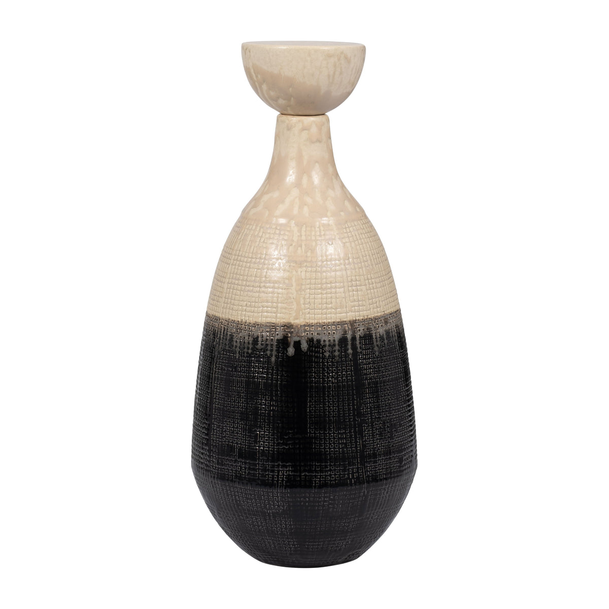 Alondra Large Ceramic Lidded Jar - Beige