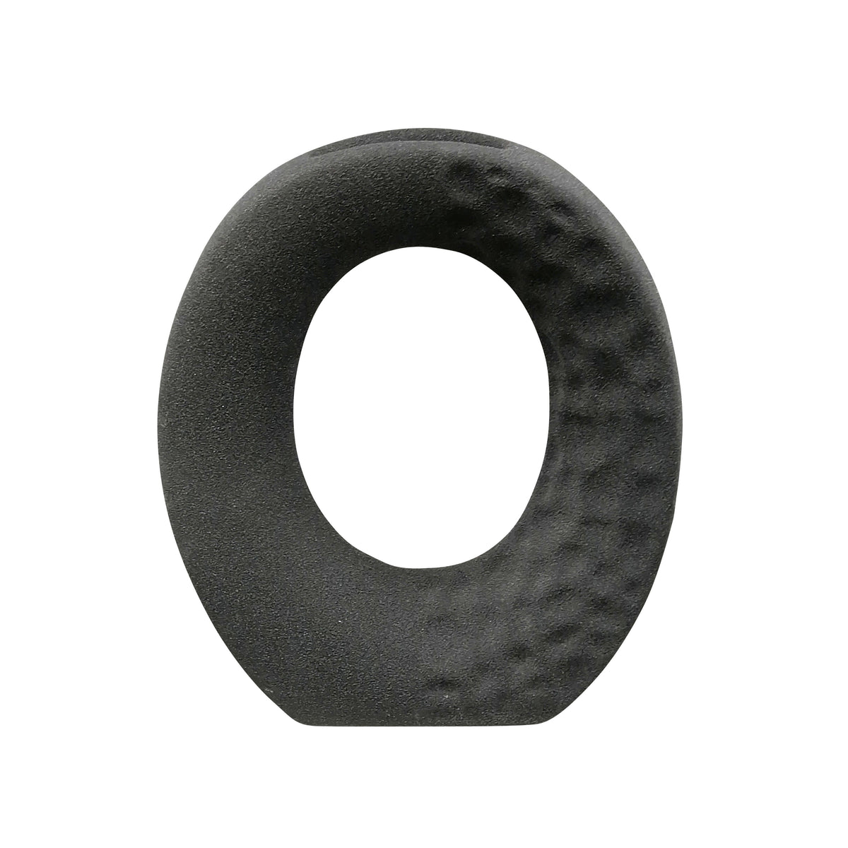7" Rough Finish Open Cut-Out With Vase Opening - Black