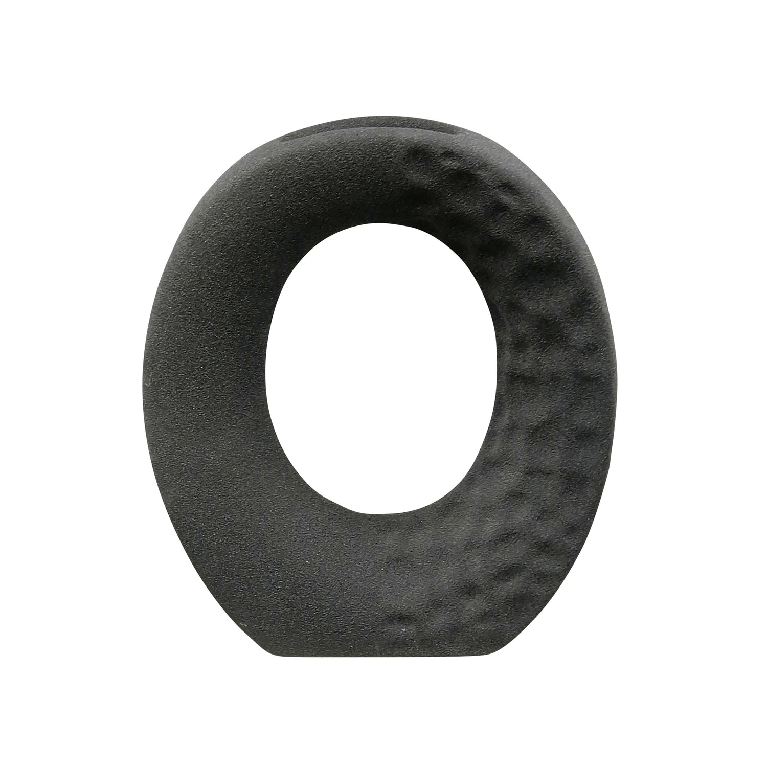 7" Rough Finish Open Cut-Out With Vase Opening - Black