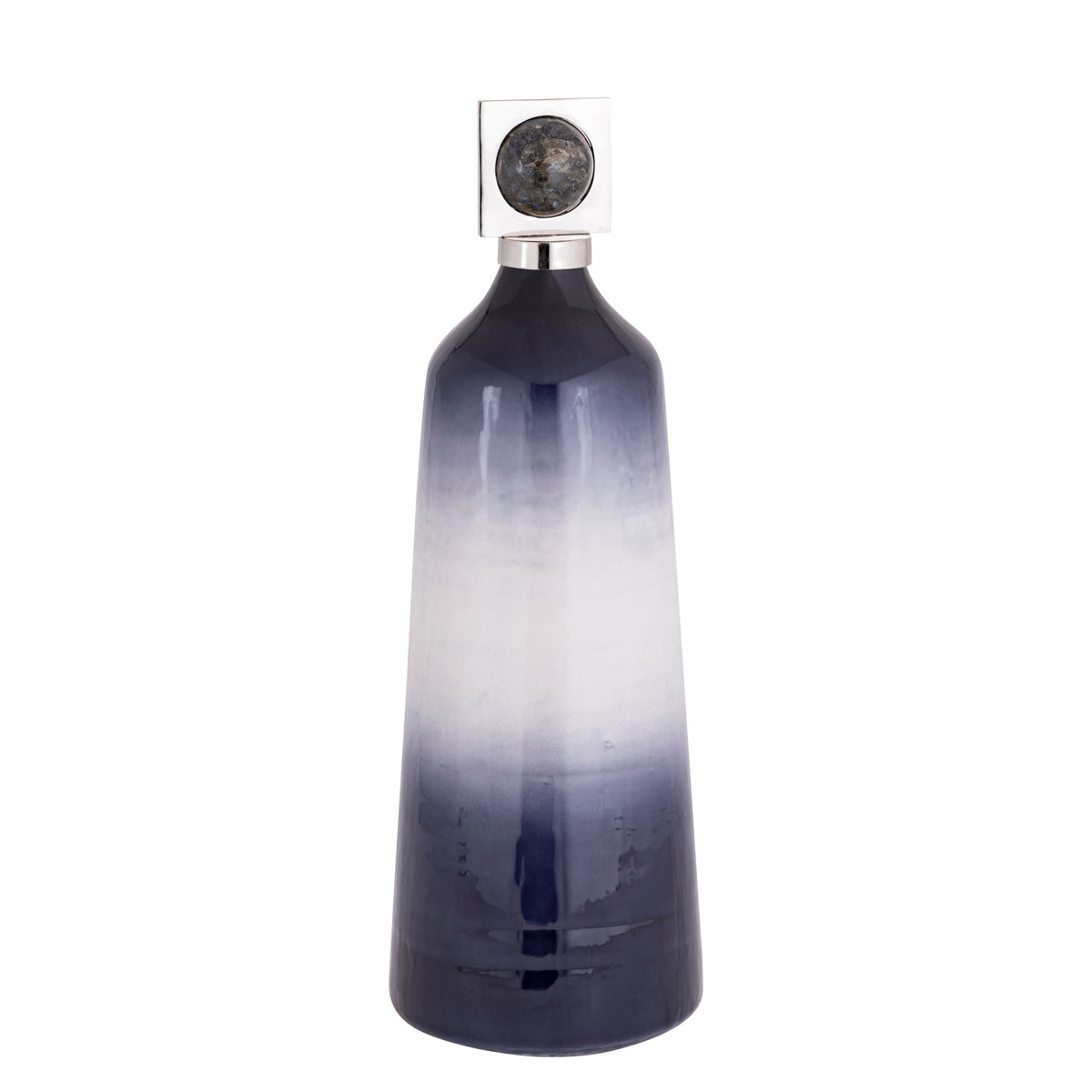 23" Macklin Large Labradorite Stone And Metal Bottle - Blue
