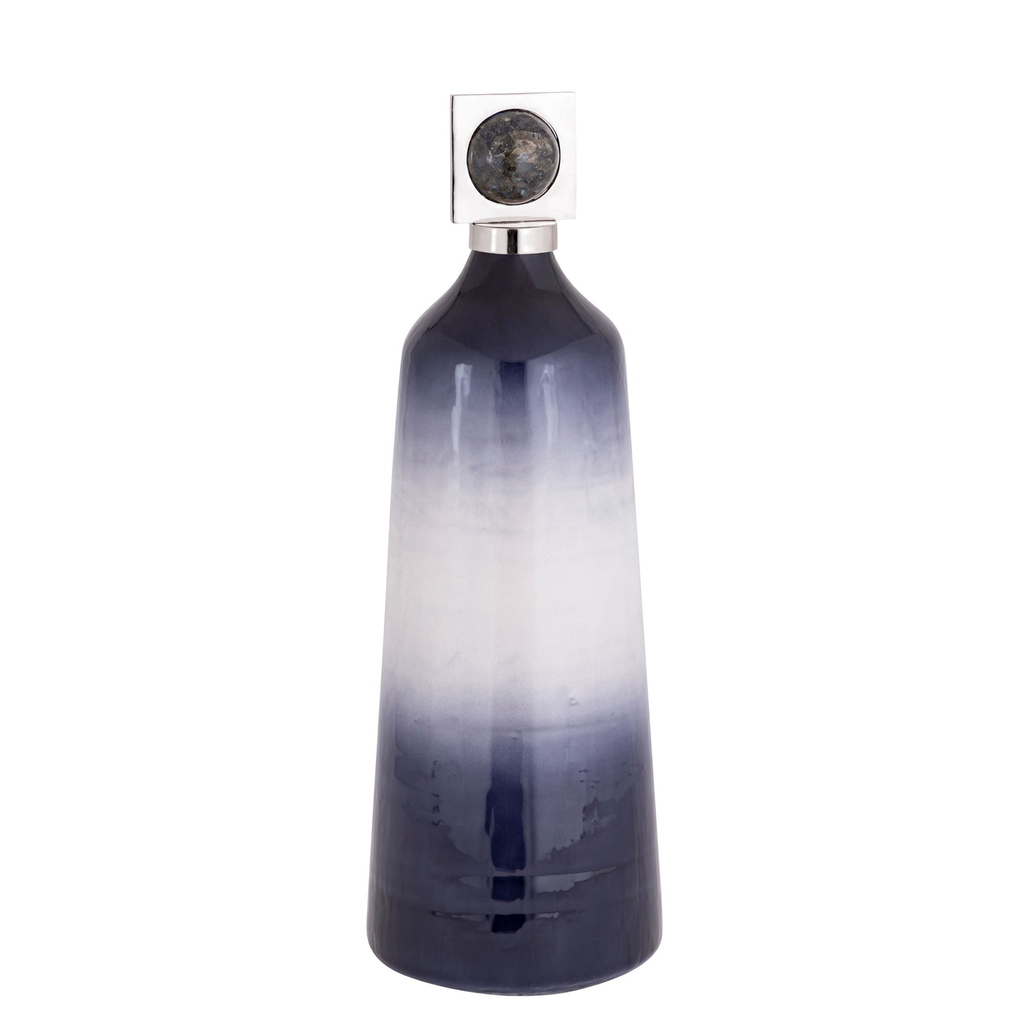 23" Macklin Large Labradorite Stone And Metal Bottle - Blue