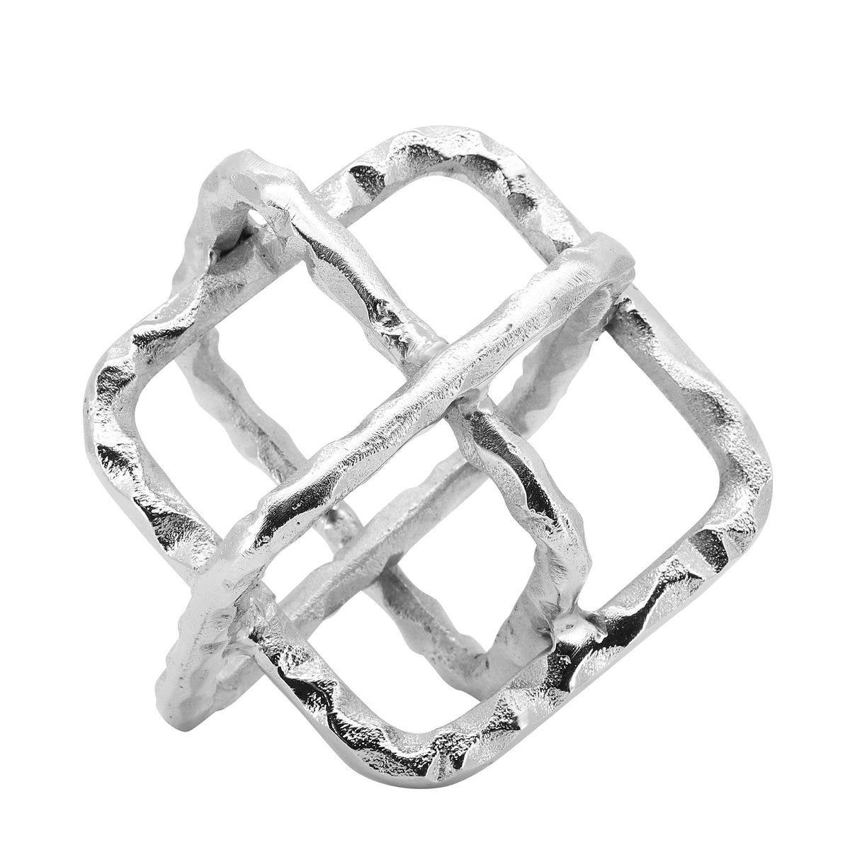 Metal Square Orbs 8" - Silver