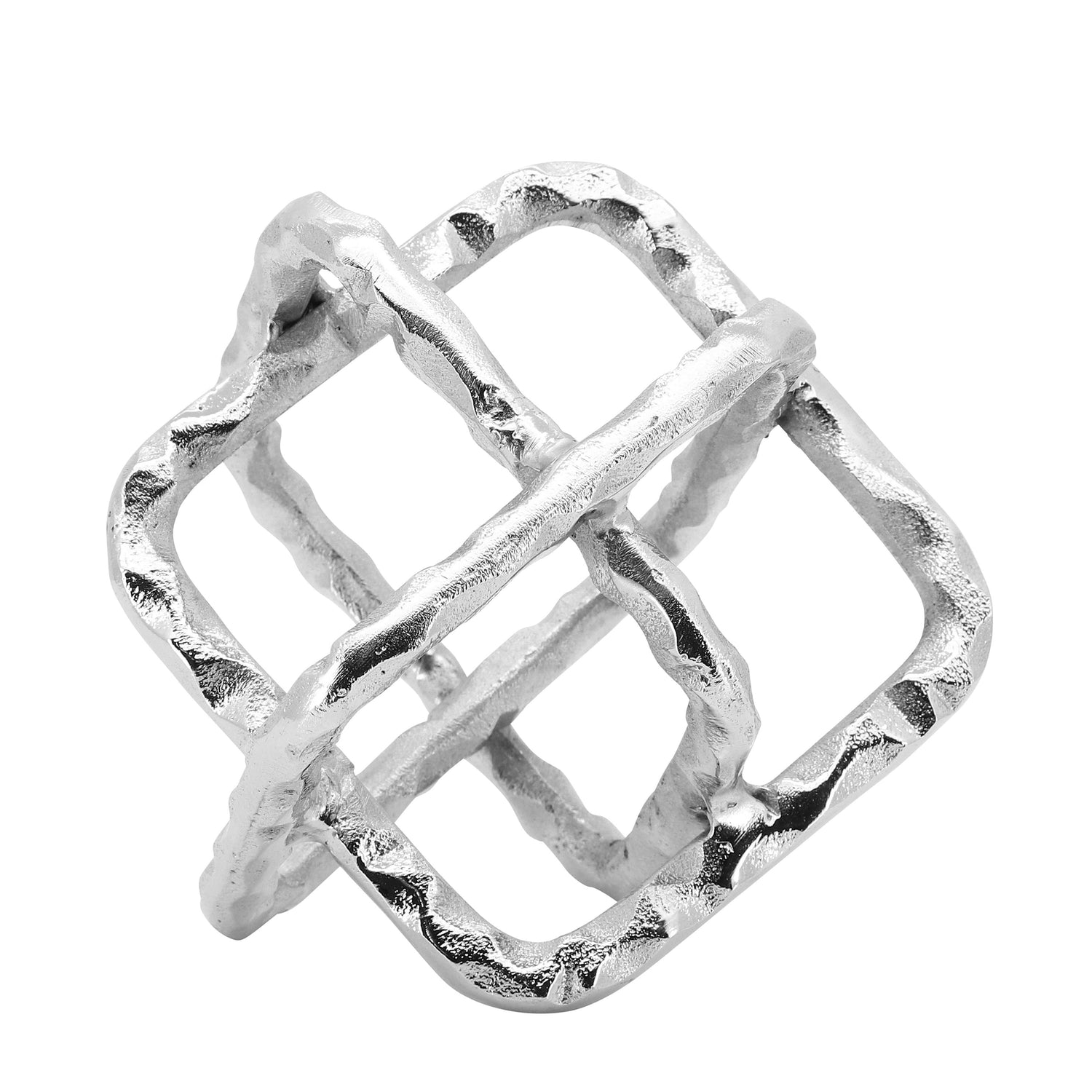 Metal Square Orbs 8" - Silver
