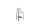 1AA468M Amalfi Metal Back Bar Stool In White Leather (Set of 2)
