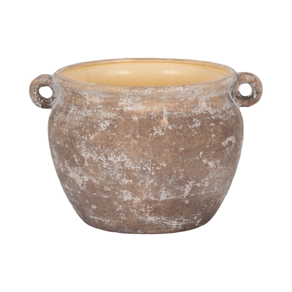 13" Textured Stoneware Jug Planter - Ivory