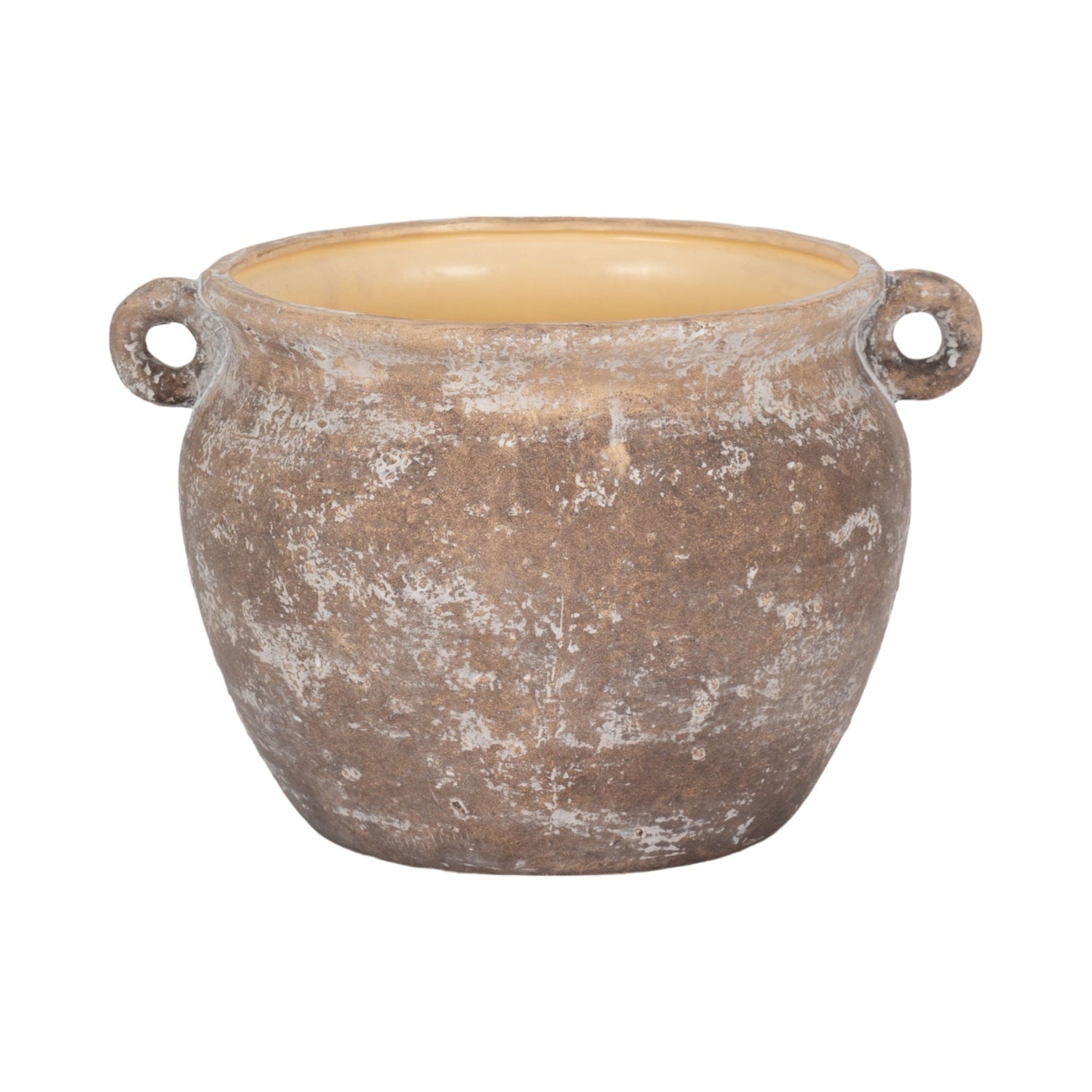 13" Textured Stoneware Jug Planter - Ivory