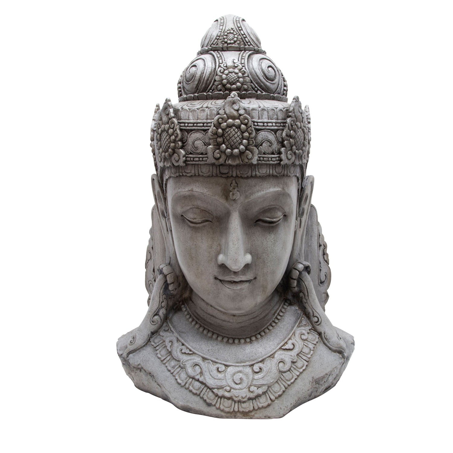 Resin Buddha Head 33" - Gray
