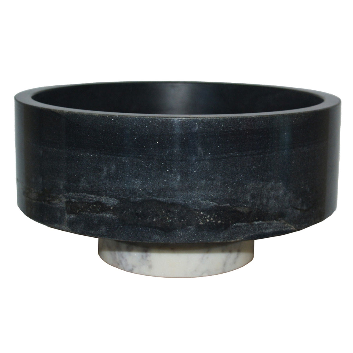 12" Satine Marble Bowl - White / Black