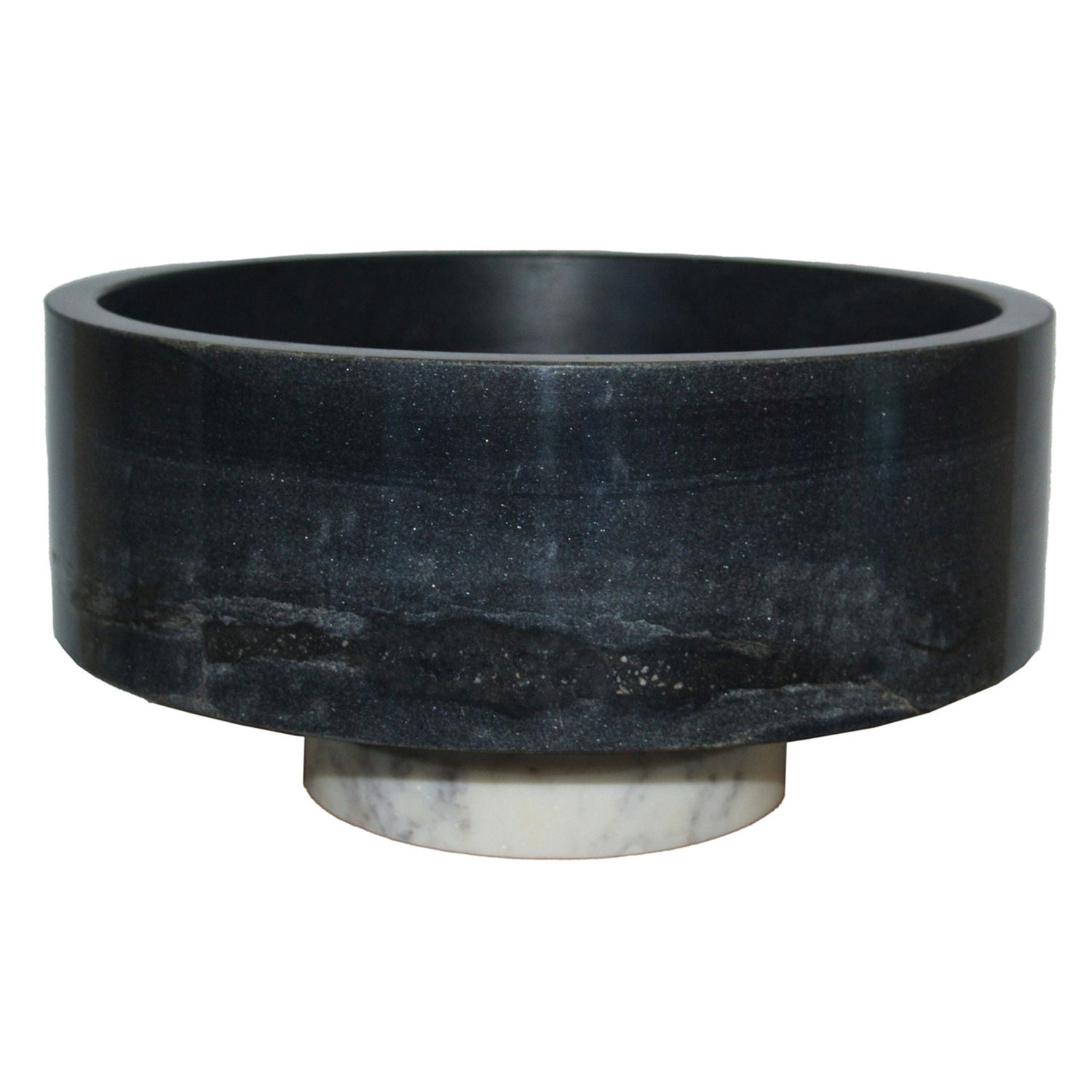 12" Satine Marble Bowl - White / Black