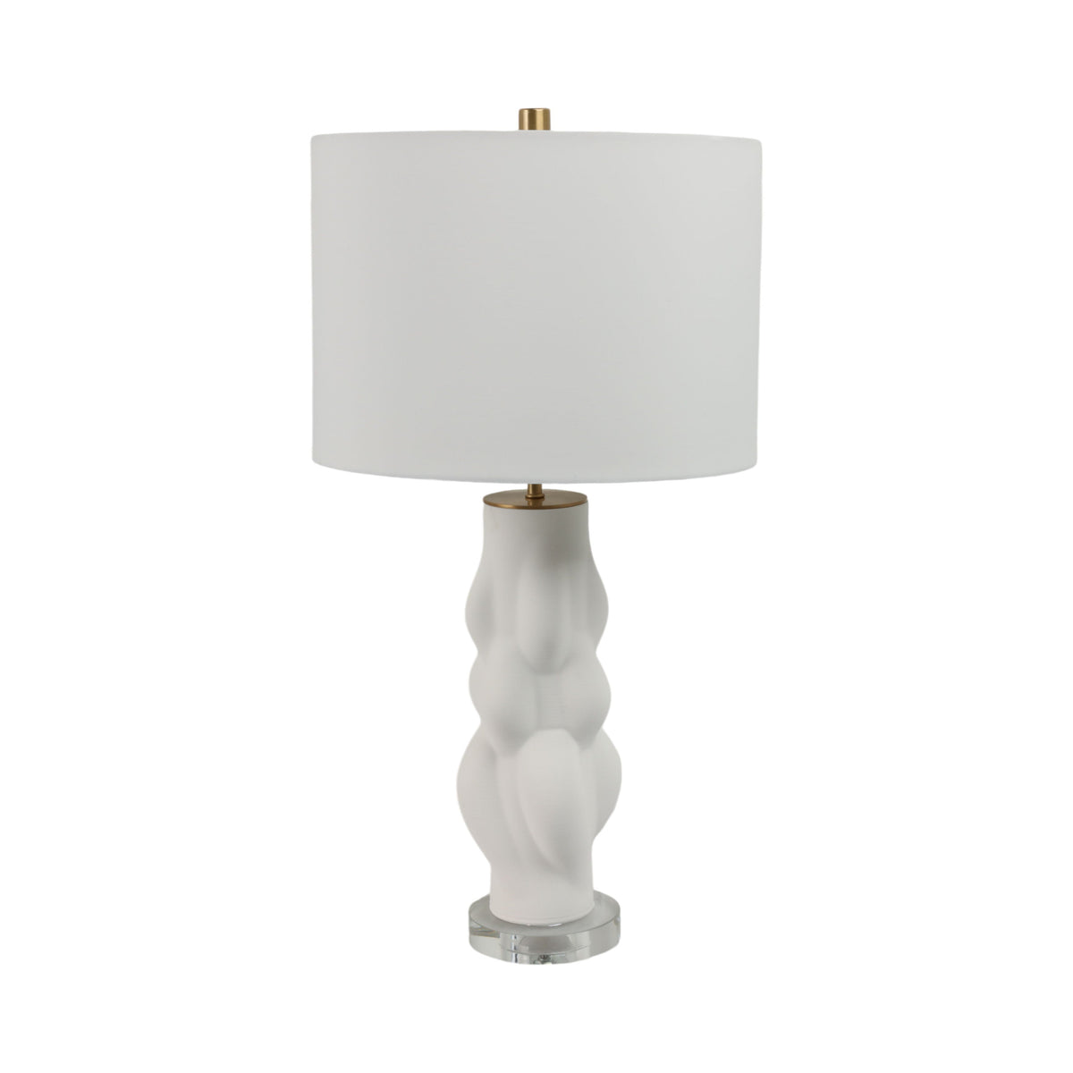 Romy 3D Printed Porcelain Table Lamp - White