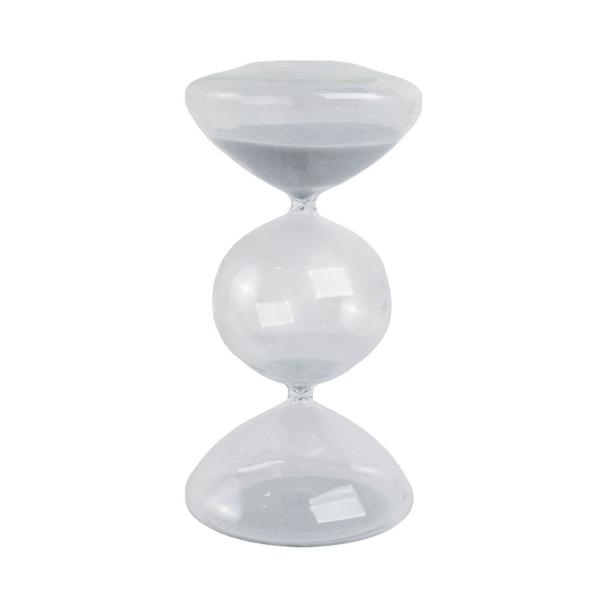 5" Glass Large Bubble Sandtimer - White