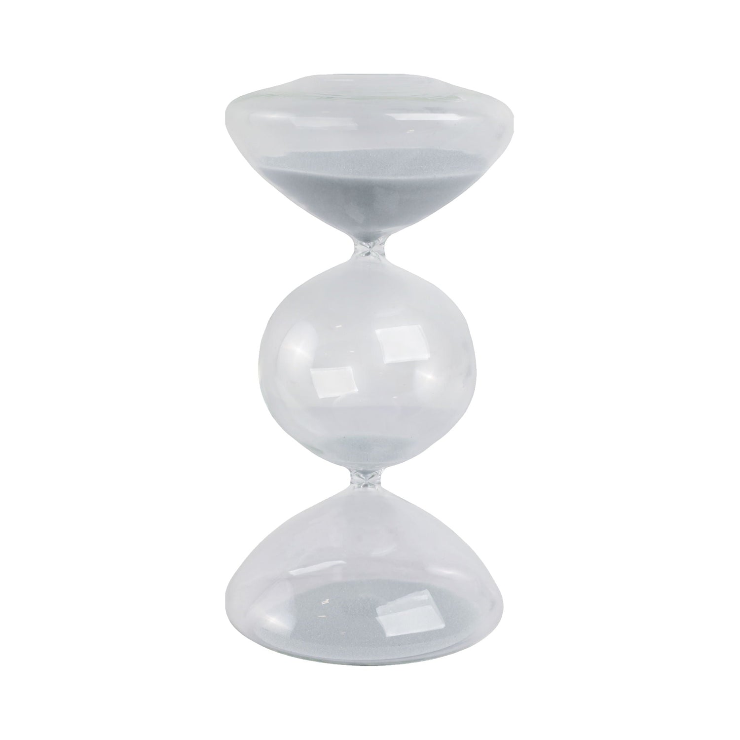5" Glass Large Bubble Sandtimer - White