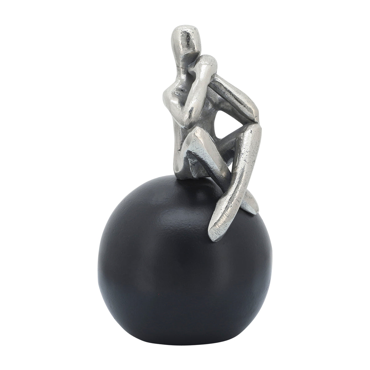 Thinking Man On Orb - Silver / Black