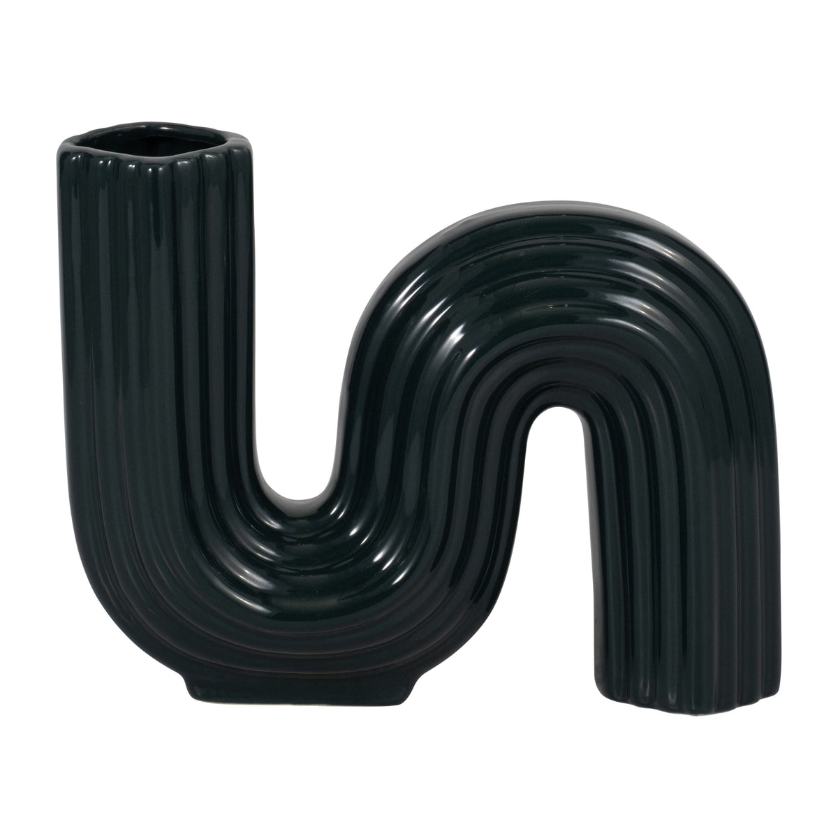 Ceramic 6" Loopy Vase - Forest Green