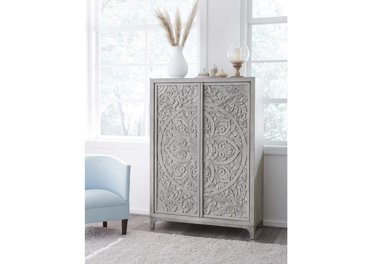 1JQ986A Boho Chic Wardrobe Chest In Washed White (2024)