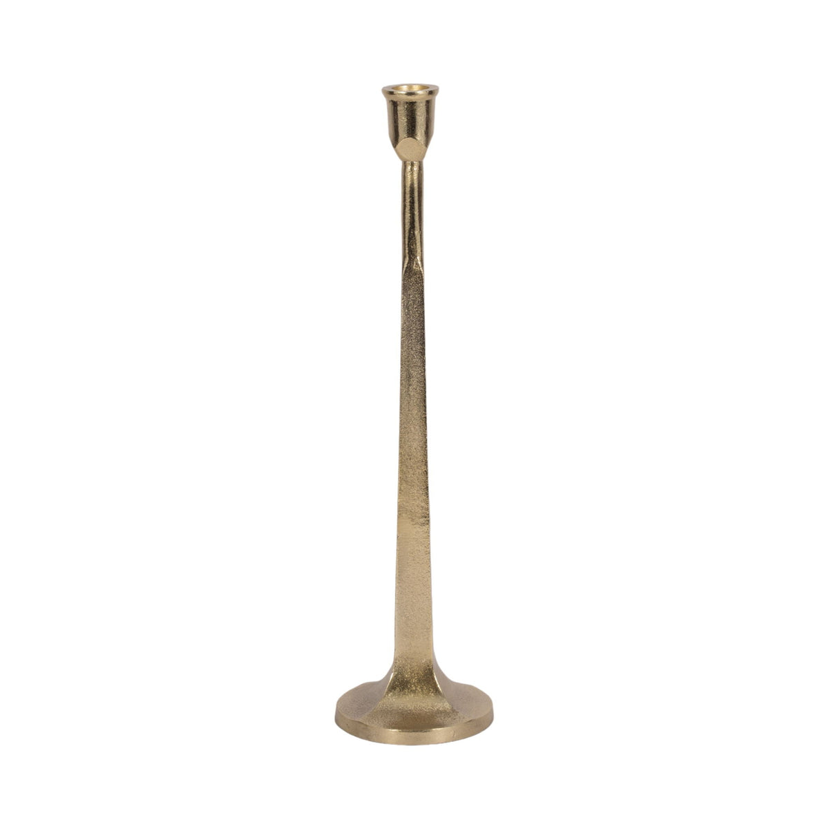Metal 16" Squared Off Taper Candleholder - Gold