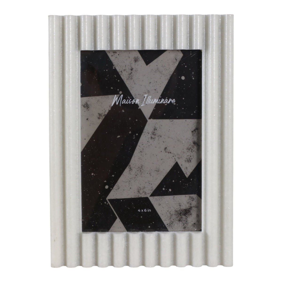 4" x 6" Ridged Quartz Resin Photo Frame - White
