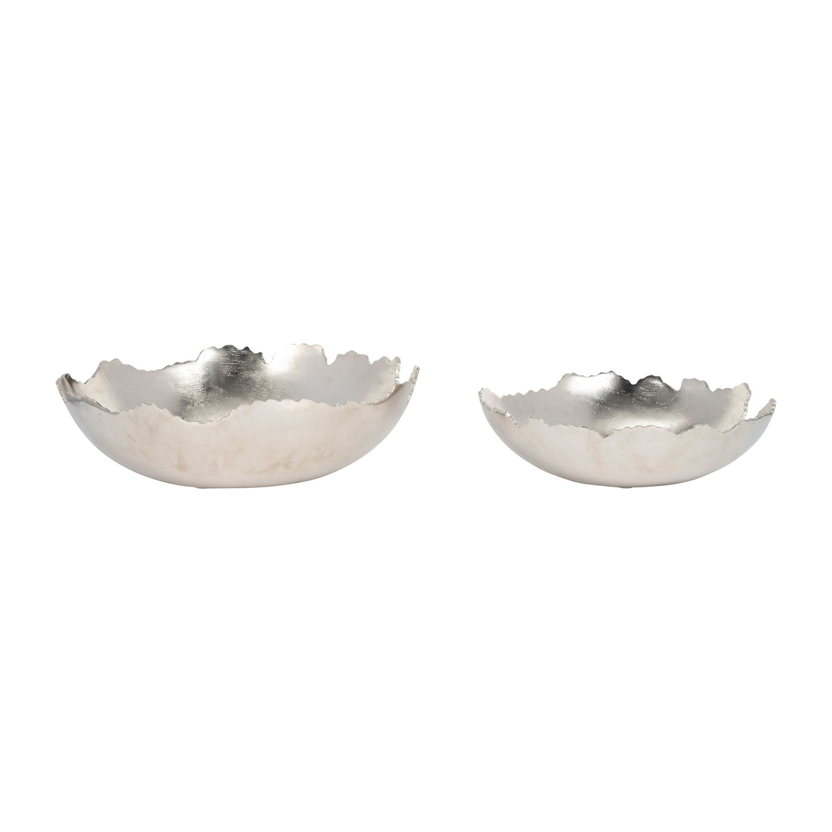Metal Live Edge Bowl 16" (Set of 2) - Nickel