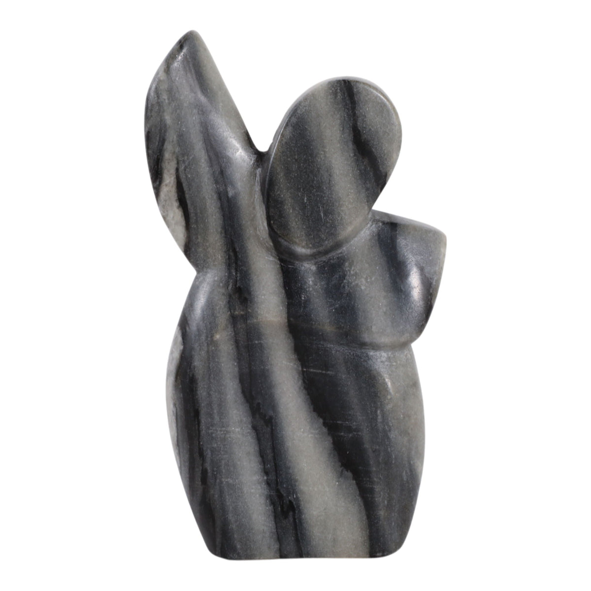 8" Rennalt Carved Marble Angel Statuary - Gray