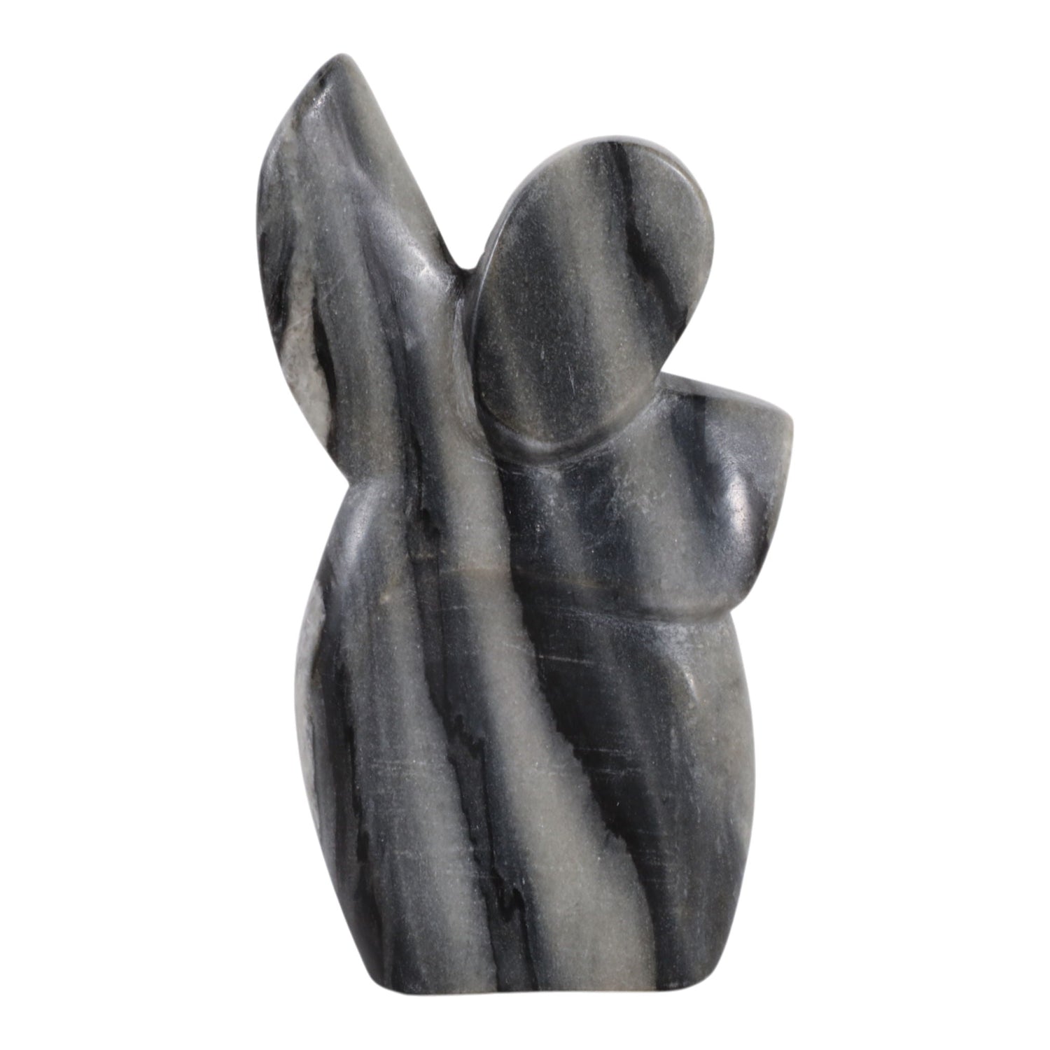 8" Rennalt Carved Marble Angel Statuary - Gray