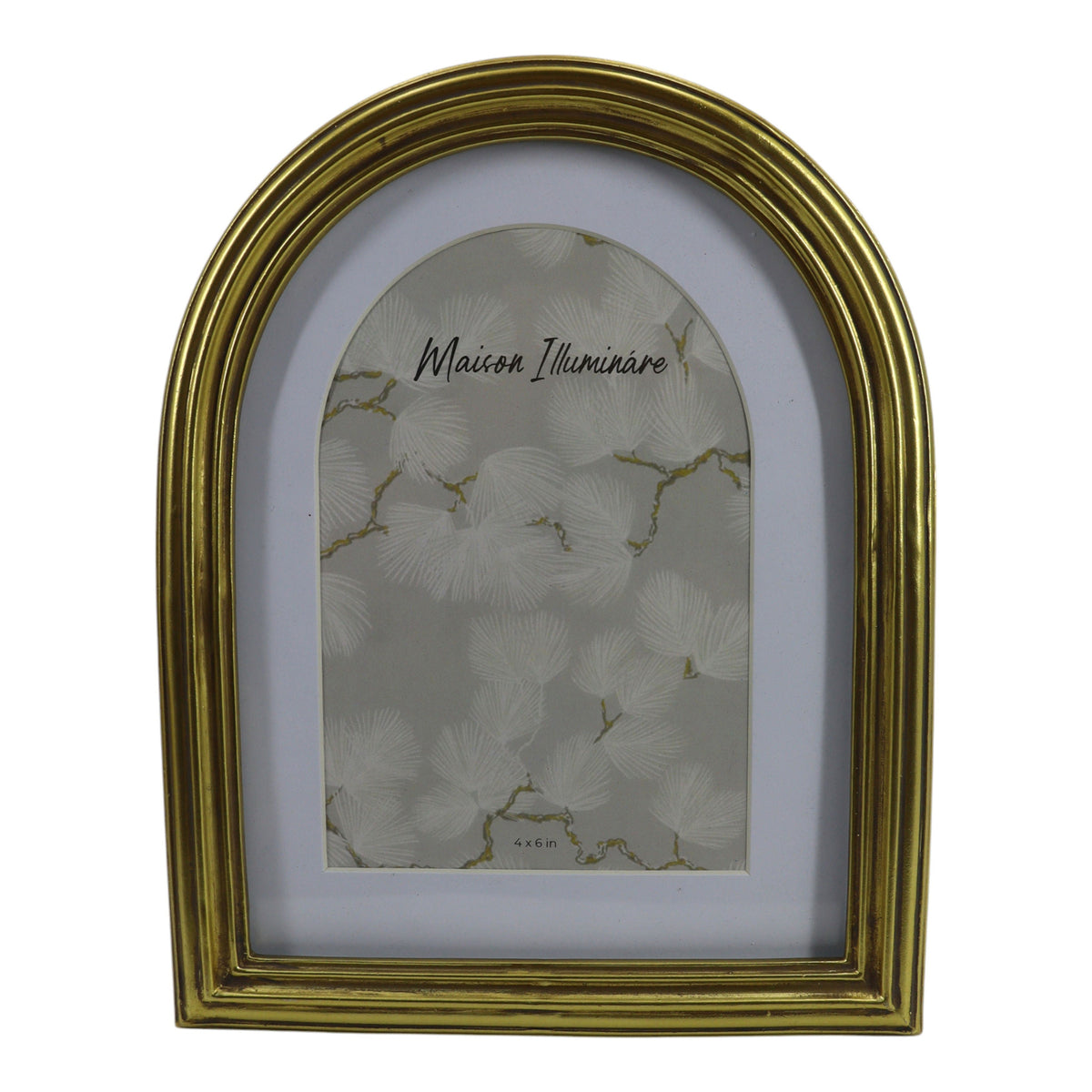 6"x8" Photo Frame Matted To Layered Arch - Gold