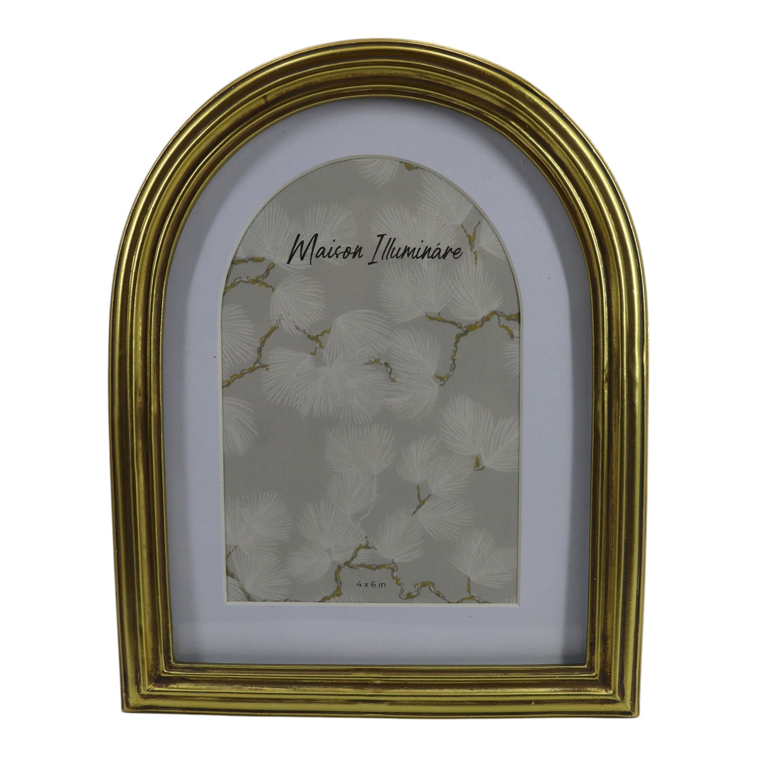 6"x8" Photo Frame Matted To Layered Arch - Gold