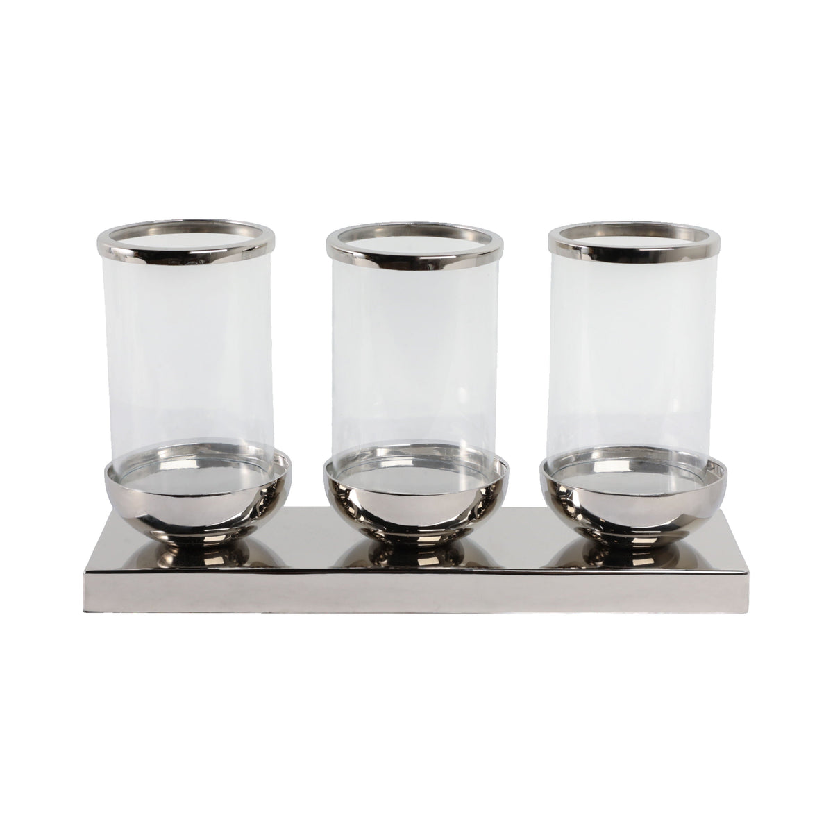 Edmond Candle Centerpiece - Silver