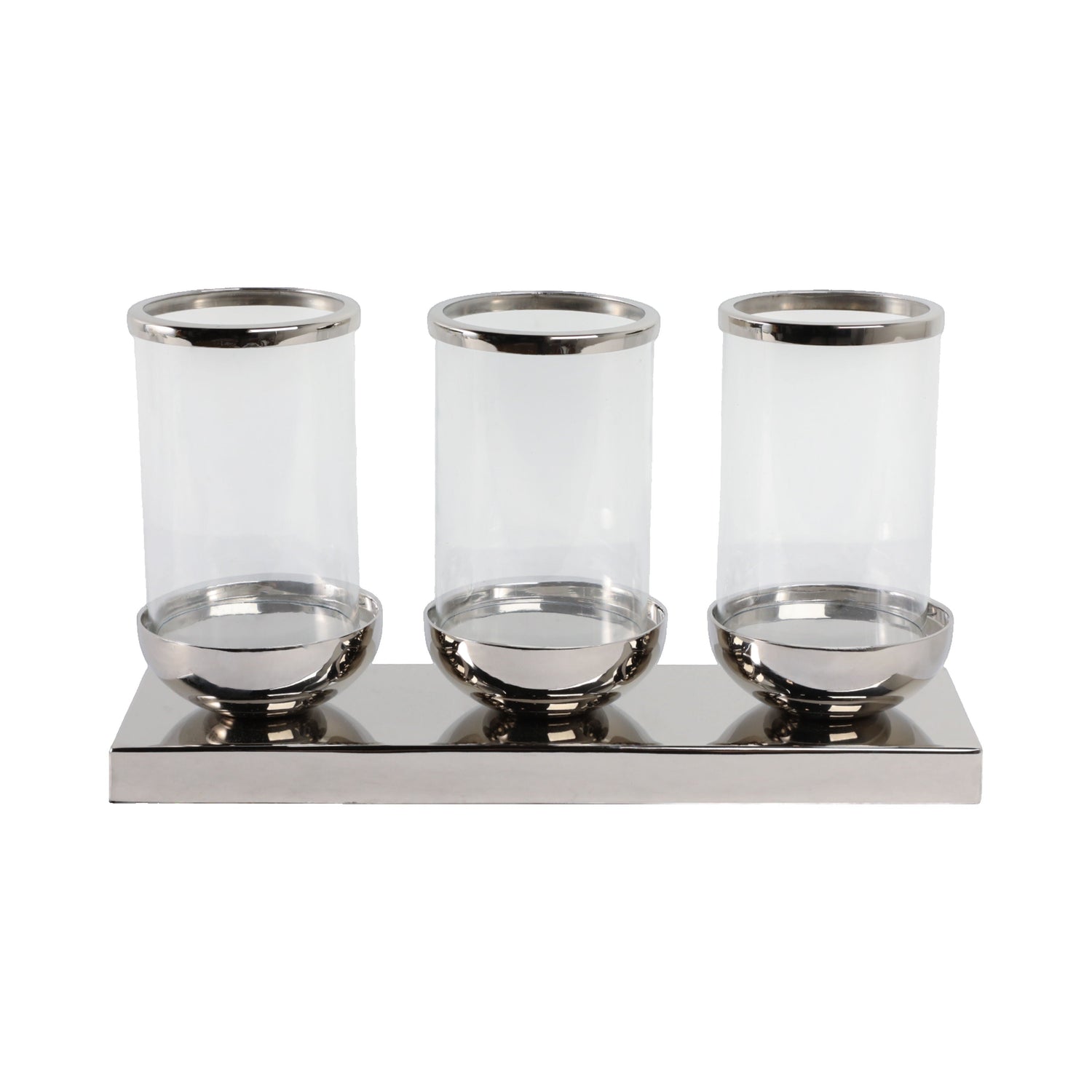 Edmond Candle Centerpiece - Silver