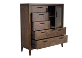 LWY686A Boracay Five Drawer One Door Walnut Sweater Chest In Wild Oats Brown (2024)