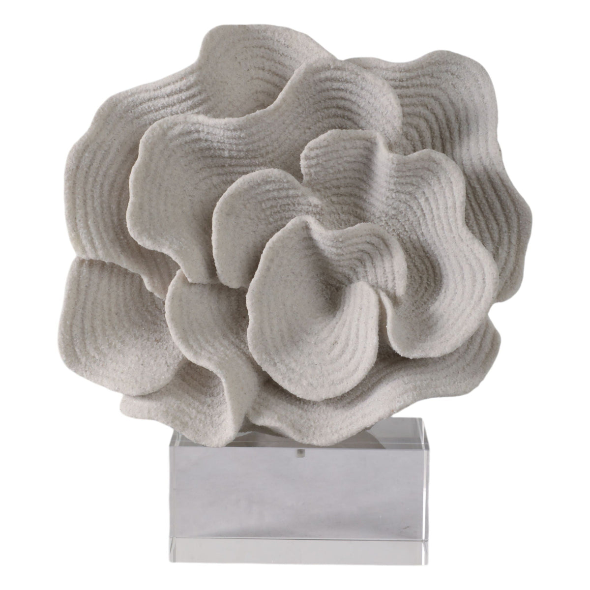 12" Egerton Coral Statuary With Crystal Base - White