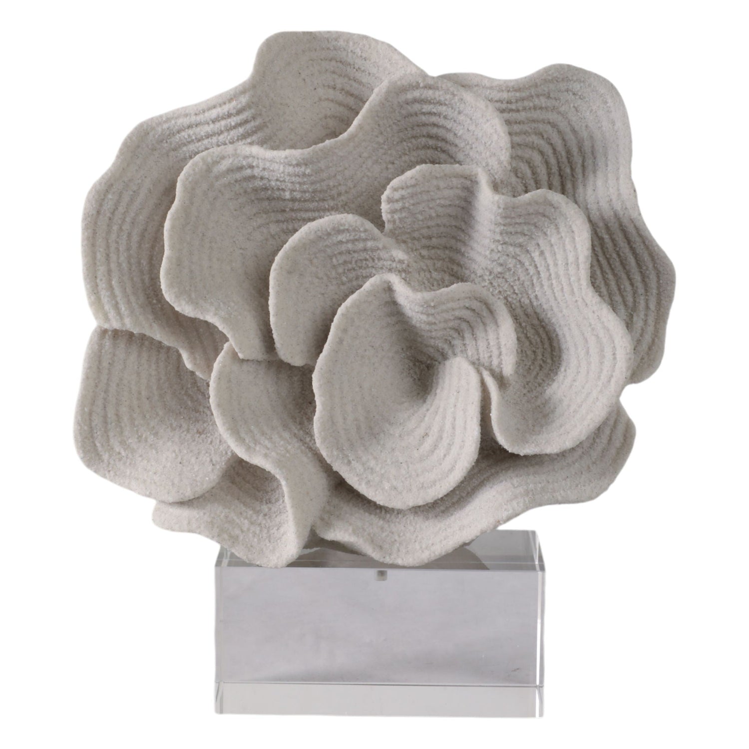 12" Egerton Coral Statuary With Crystal Base - White