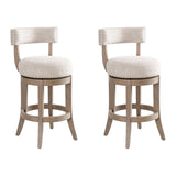 Mystic - Solid Wood Upholstered 26" Counter Height Swivel Barstool