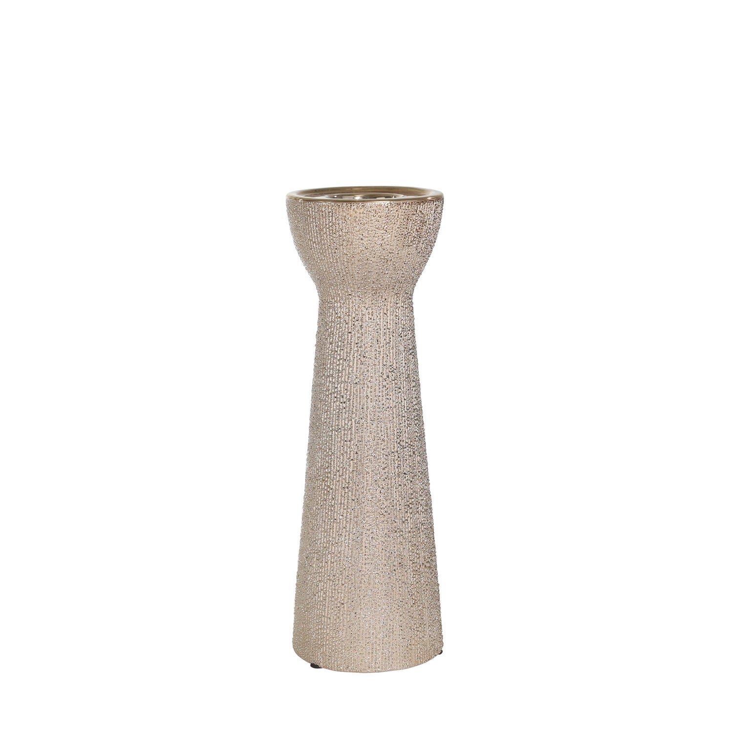 Ceramic Bead Candle Holder 12" - Champagne
