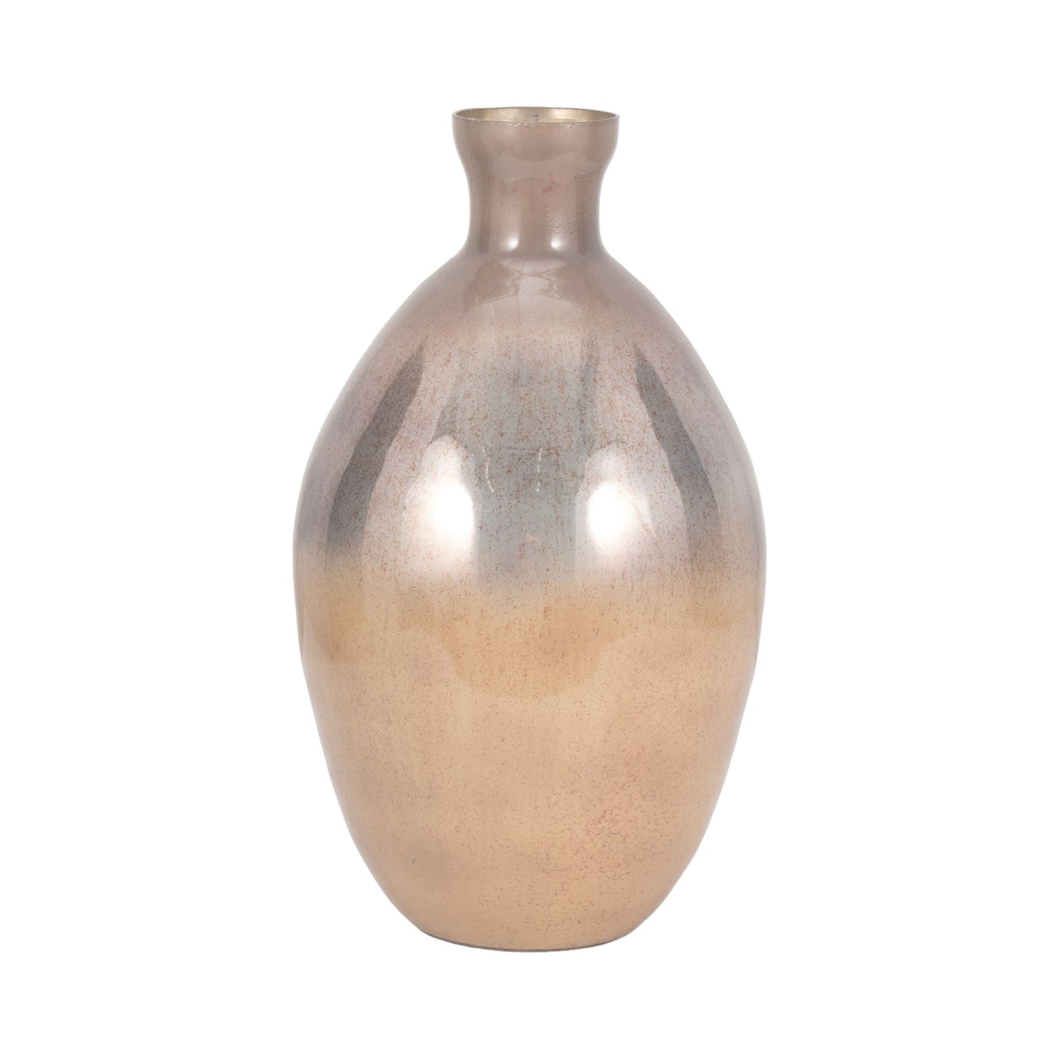 Glass 19" Bulbous Vase - Champagne