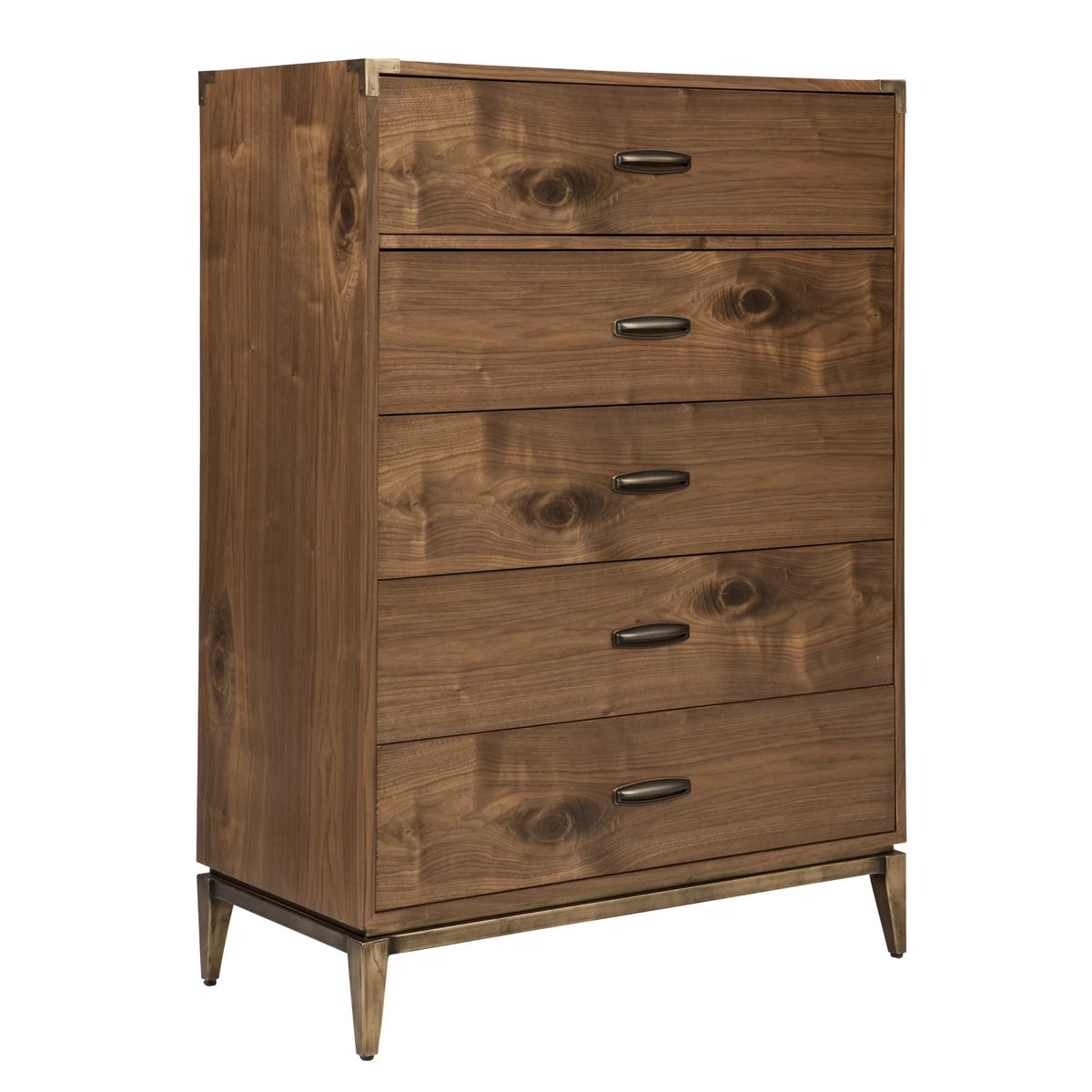 Adler Five Drawer Chest in Natural Walnut