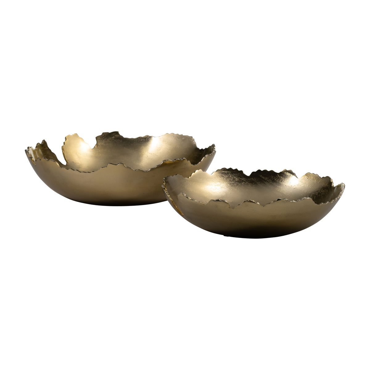 16" Metal Live Edge Bowl (Set of 2) - Gold