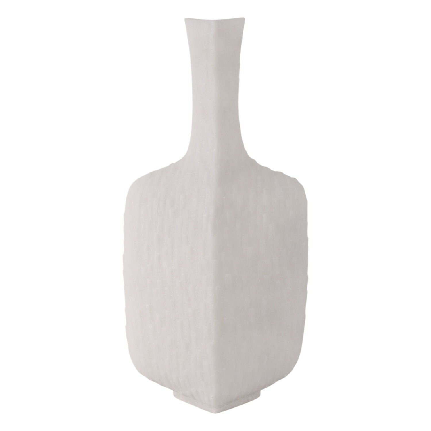 19" Mortsel Large Quartz Resin Vase - White