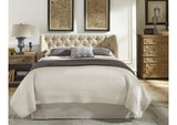 3ZL7D446 Levi Tufted Footboard Storage Bed In Toast Linen