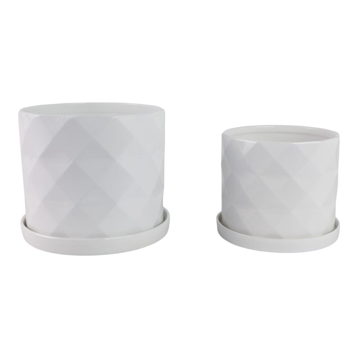 10" / 12" Geo Planter (Set of 2) - White