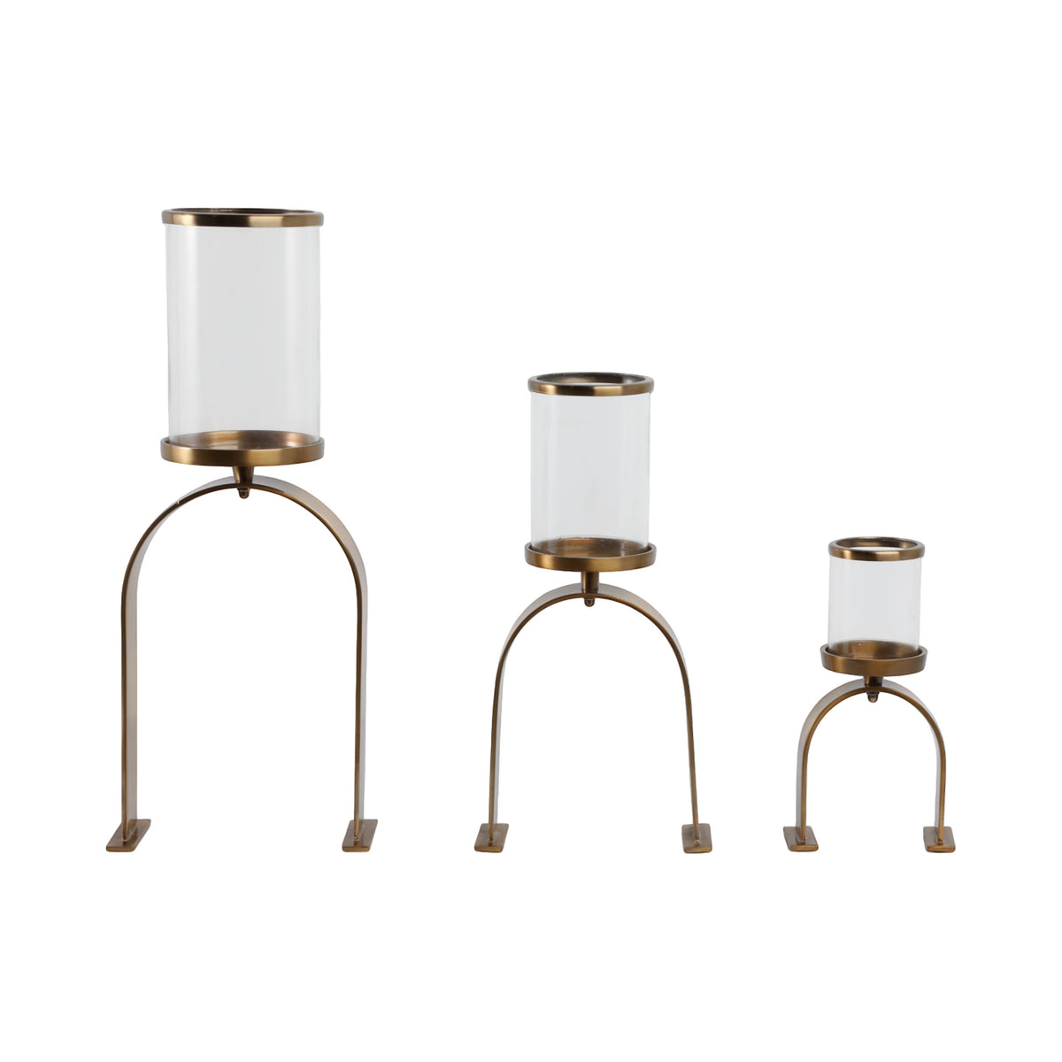 10" / 16" / 22" Delevan Candle Holders (Set of 3) - Gold