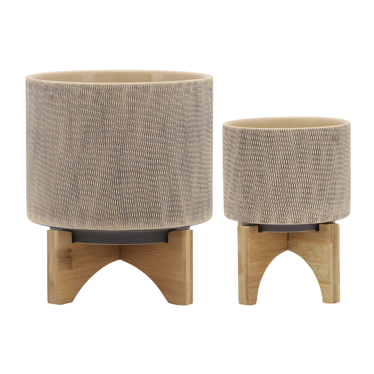 Mesh Planter With Stand 5 / 8" (Set of 2) - Tan