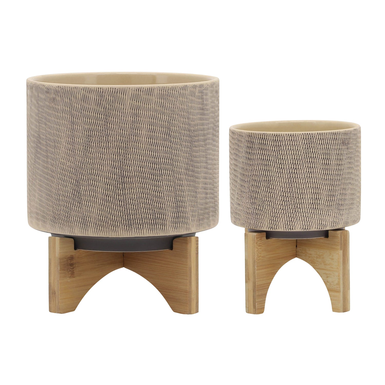 Mesh Planter With Stand 5 / 8" (Set of 2) - Tan