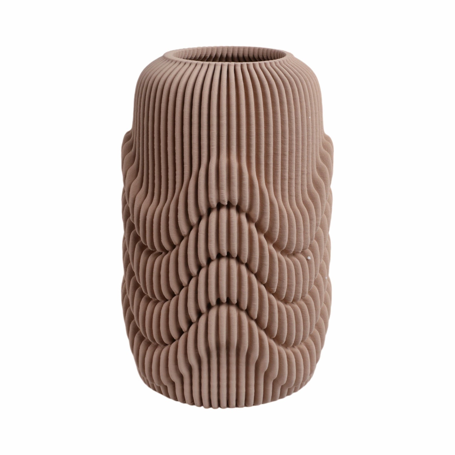 Ethos Large 3D Printed Porcelain Vase - Tan
