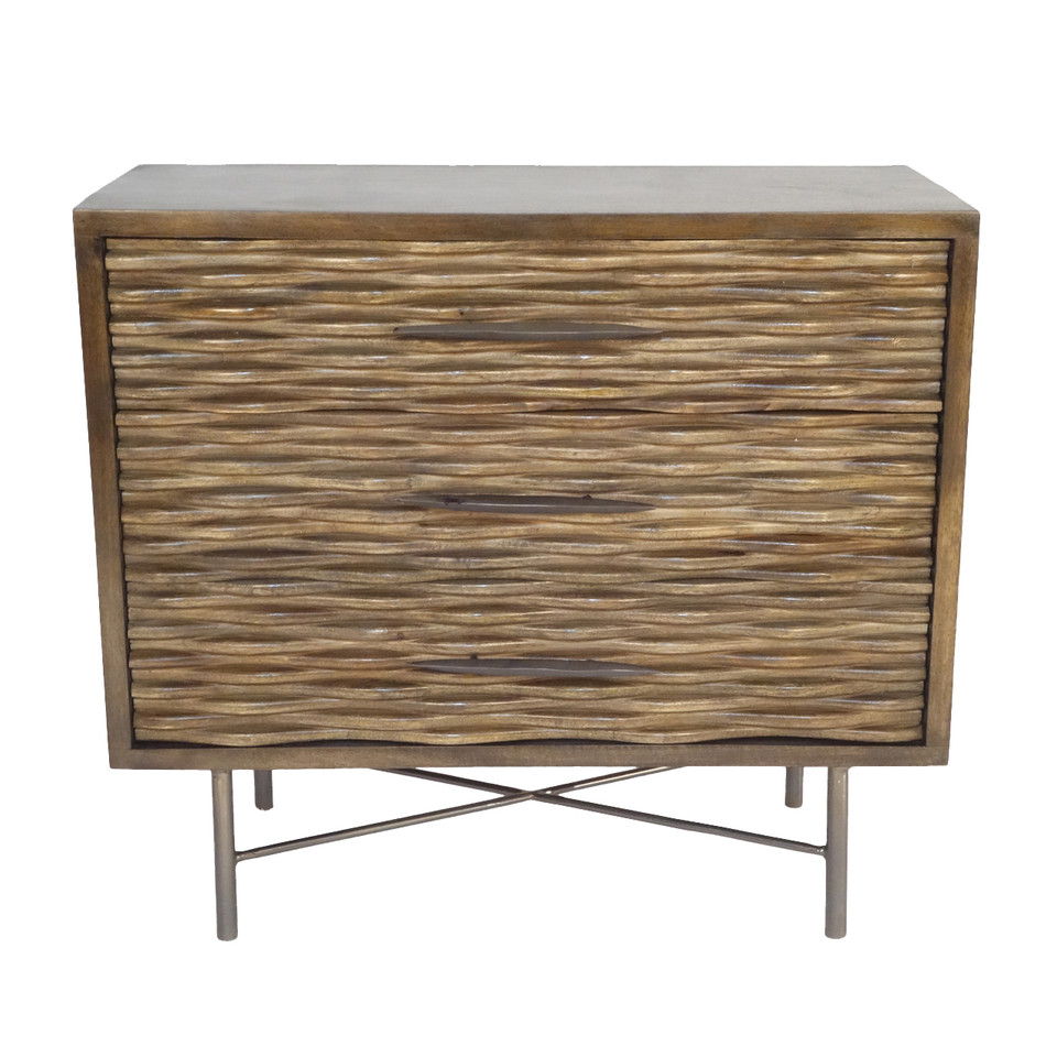 Monteray Carved Wood Chest - Brown