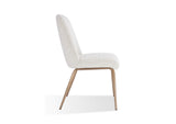 PUSJ63BMY Apollo Upholstered Dining Chair In Ricotta Boucle And Brushed Bronze Metal (Set of 2)