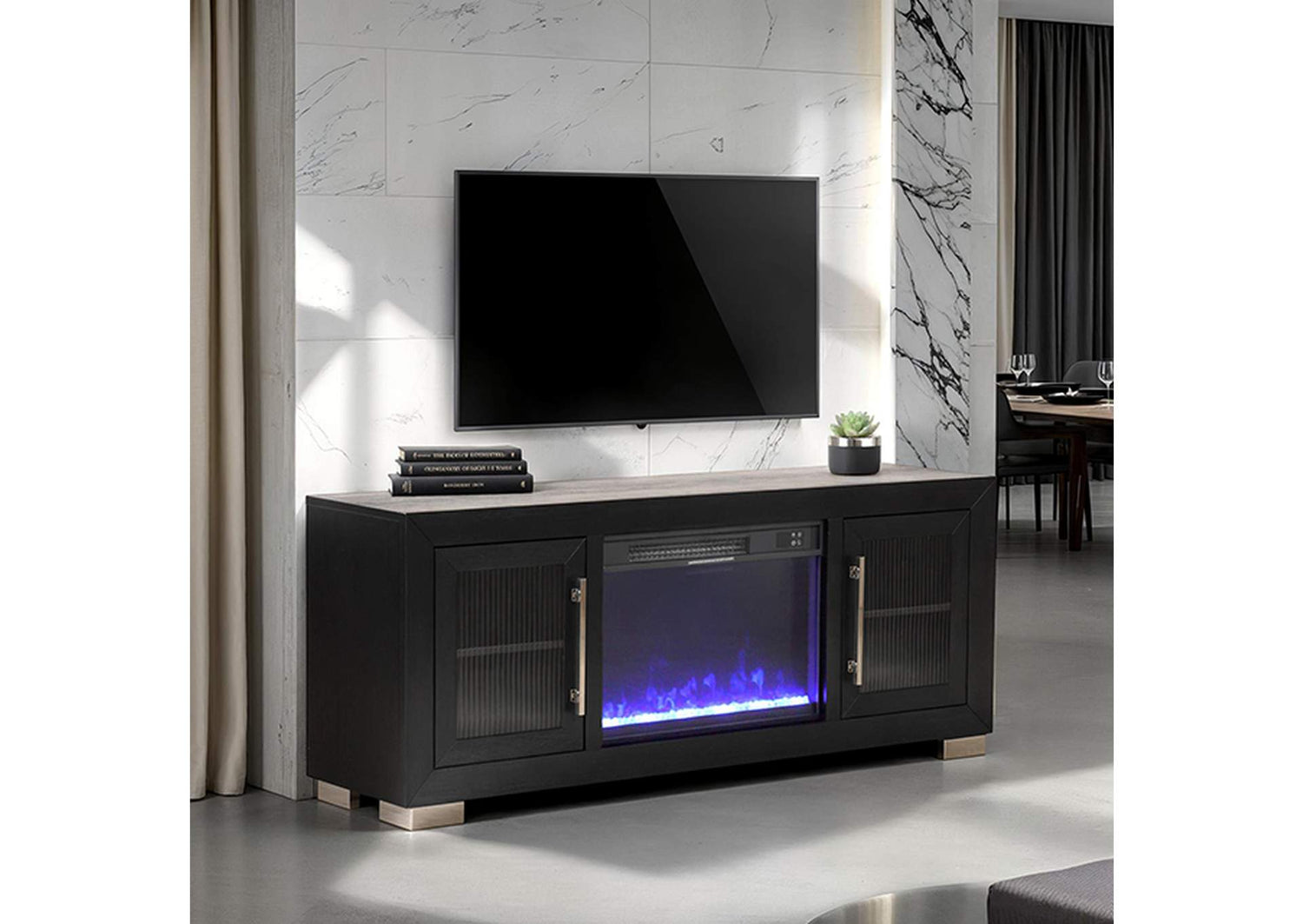 Ashbourne 60" TV Stand w/ Fire Place