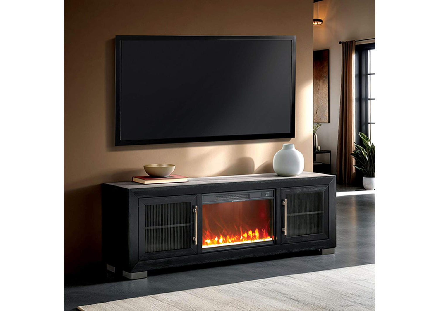 Ashbourne 72" TV Stand w/ Fire Place